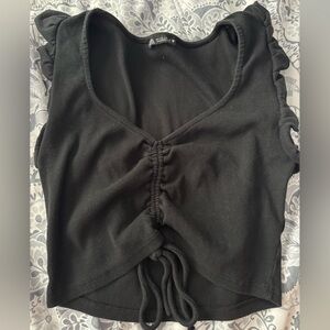 Black Ruched Women's Top